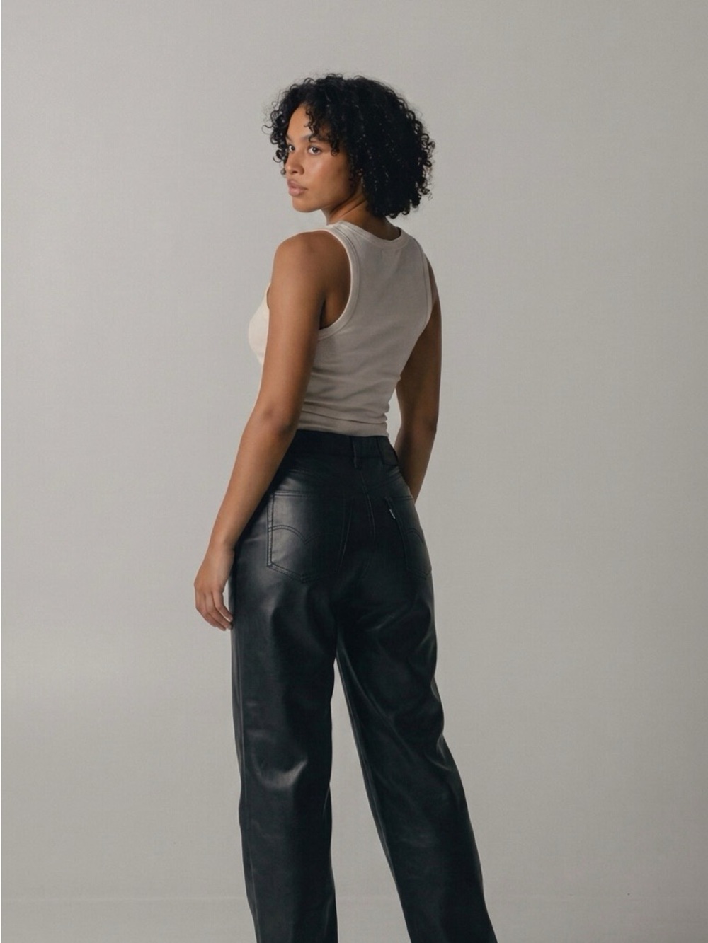 Levi's Black Faux Leather Wide-Leg Pants
